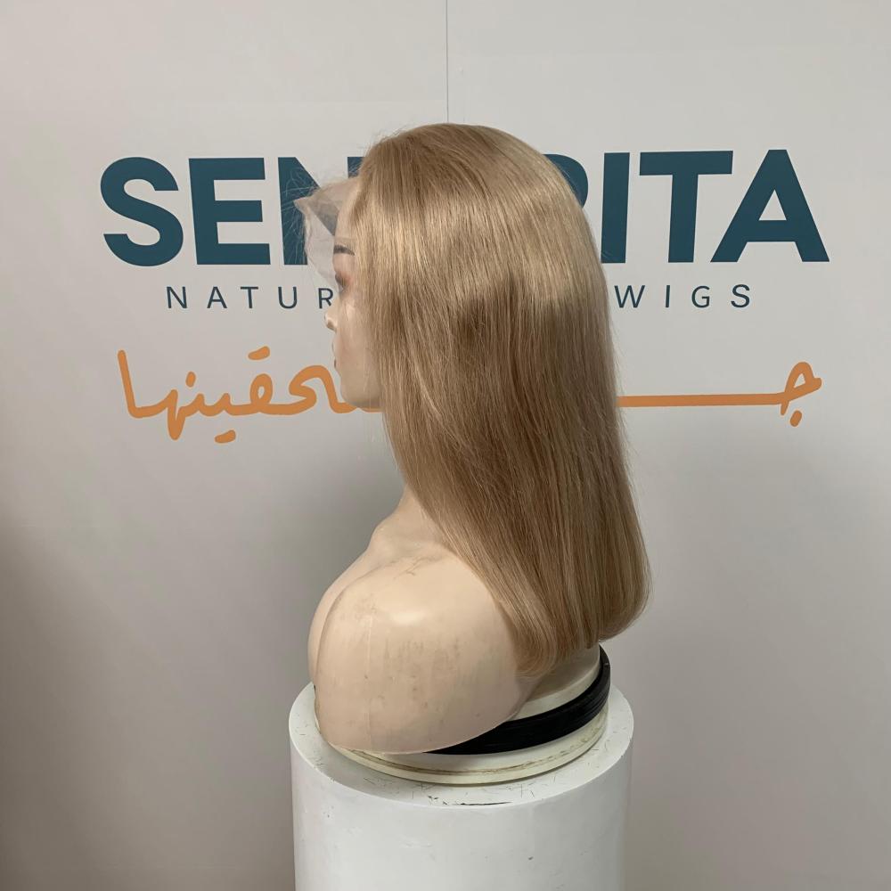 باروكة  شعر طبيعي 14 انش جذور اماميه فروه دانتيل B