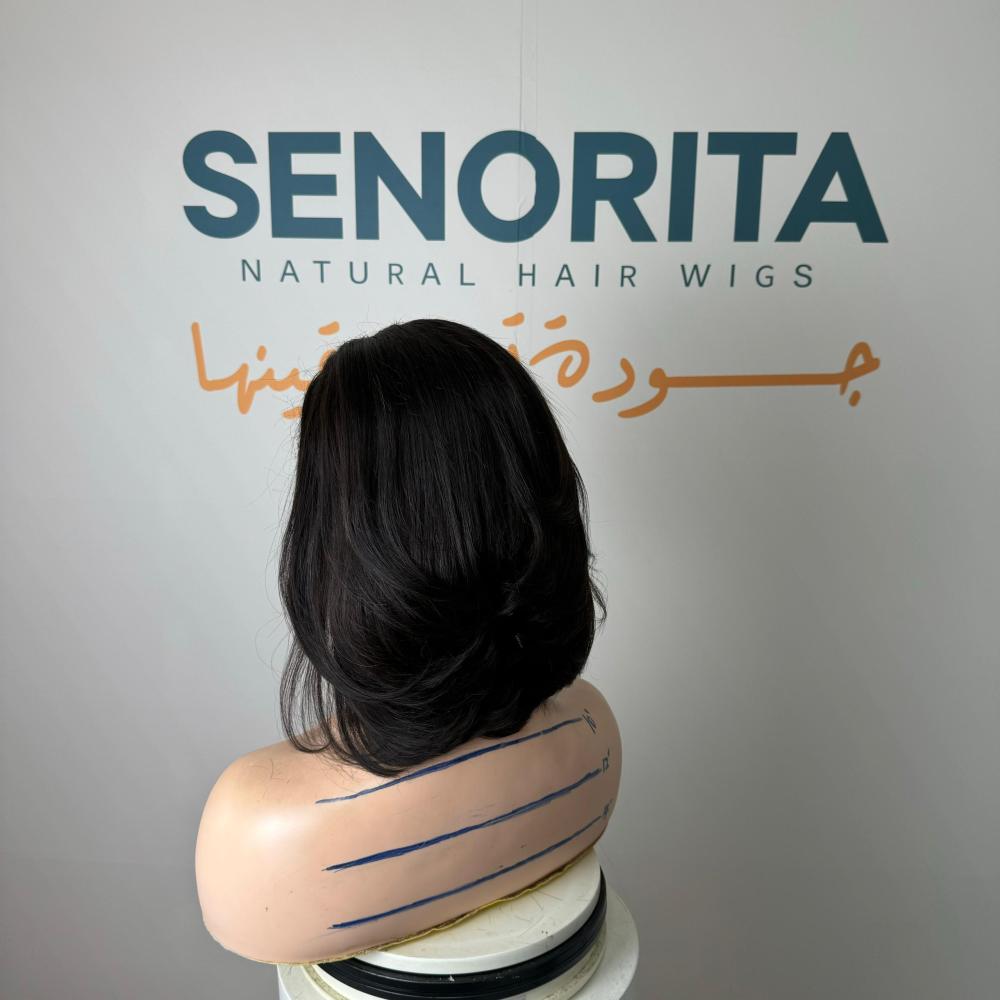 باروكة شعر طبيعي 10 انش فرقه دانتيل