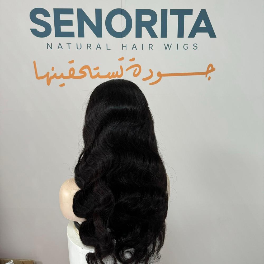 باروكة شعر طبيعي 20 انش جذور اماميه فروه دانتيل