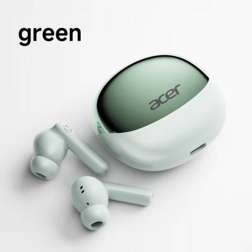 سماعات أذن لاسلكية Acer TWS خضراء، صوت HIFI Dolby مع تقليل الضوضاء}}