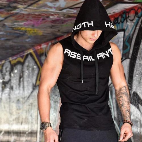 Tank Top قطني بتصميم هودي للرجل الرياضي
