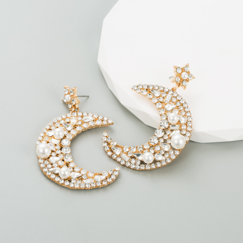 Sparkling Moon Star Earrings
