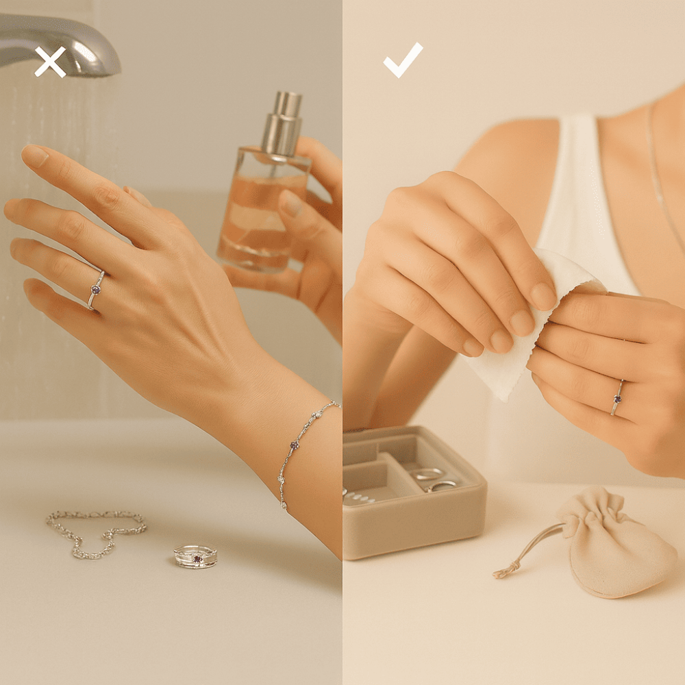 أخطاء شائعة تتلف مجوهرات الفضة وكيف تتجنبيها