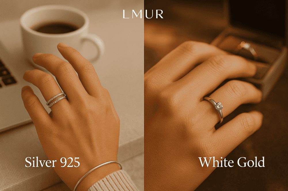 الفرق بين الفضة والذهب الأبيض في المجوهرات اليومية