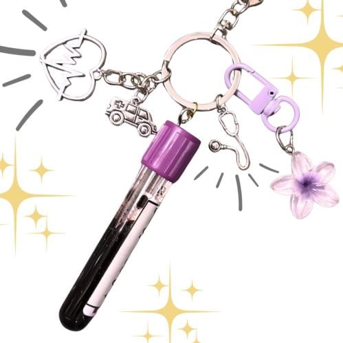 Bloody test tube with stethoscope