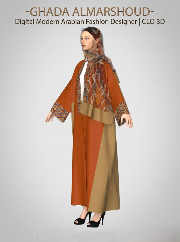 3D garment for avata-Najdi – Abaya – Digital – CLO 3D – Saudi Fashion