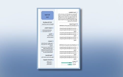 قالب سيرة ذاتية وورد صفحة واحدة