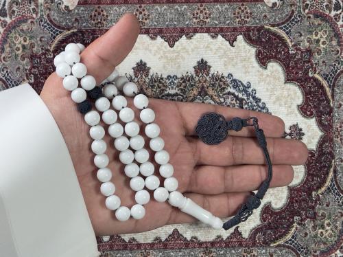 سبحة بكلايت أبيض طربزونة وفواصلتفصال