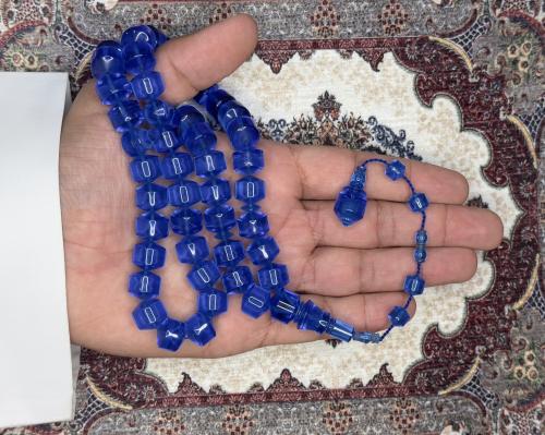 سبحة كاست أزرق شفاف تمليكة