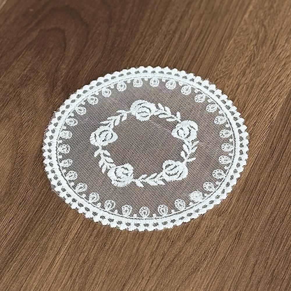 كوستر دانتيل | Lace Coster Size 12 cm Off White