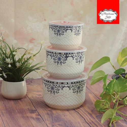 طقم 3 حافظات سيراميك | Set 3 Ceramic Bowls