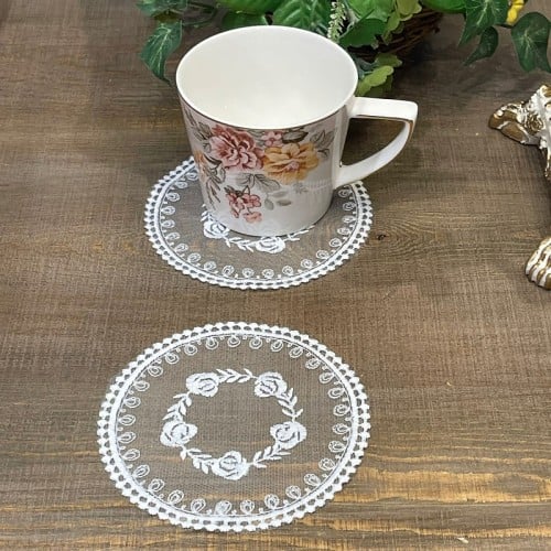كوستر دانتيل | Lace Coster Size 12 cm Off White