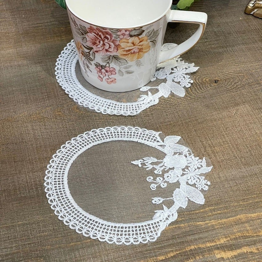 .كوستر دانتيل | Lace Coster Size 12 cm Off White