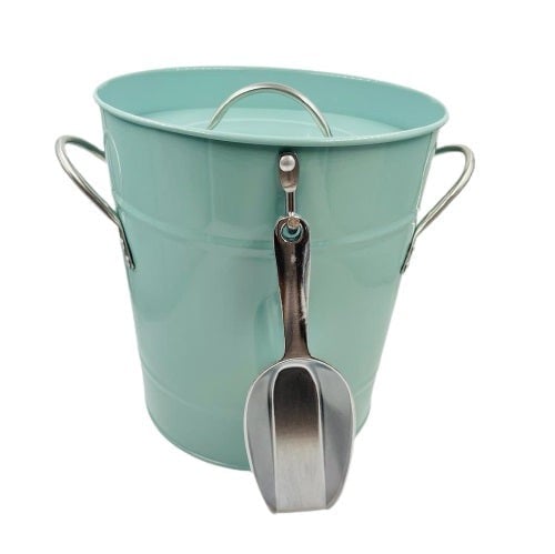 حافظة ثلج معدنية | Ice Bucket with Lid and Scoop