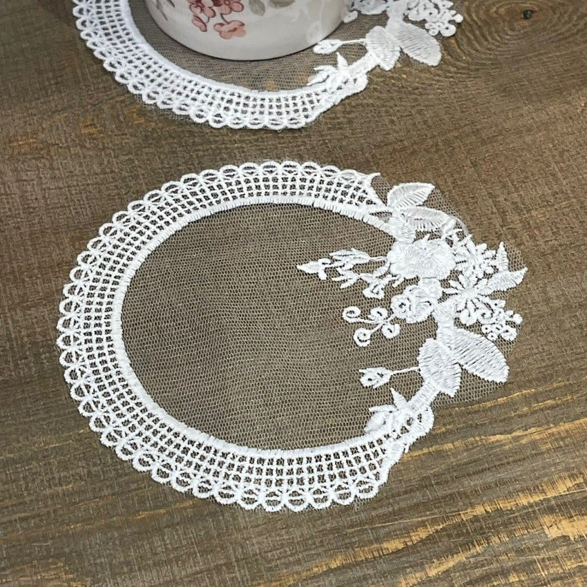 .كوستر دانتيل | Lace Coster Size 12 cm Off White