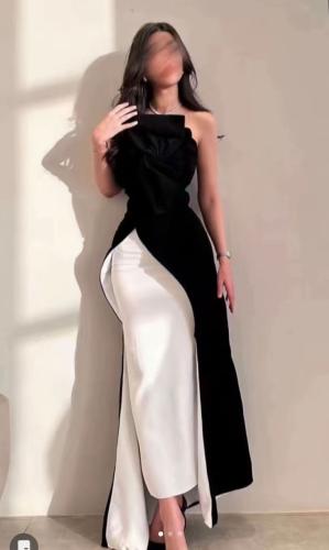 فستان اسود و ابيض