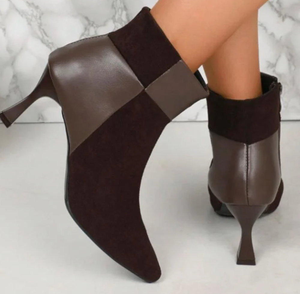 بوت نسائي شتوي كعب أناقة دافئة لكل إطلالة