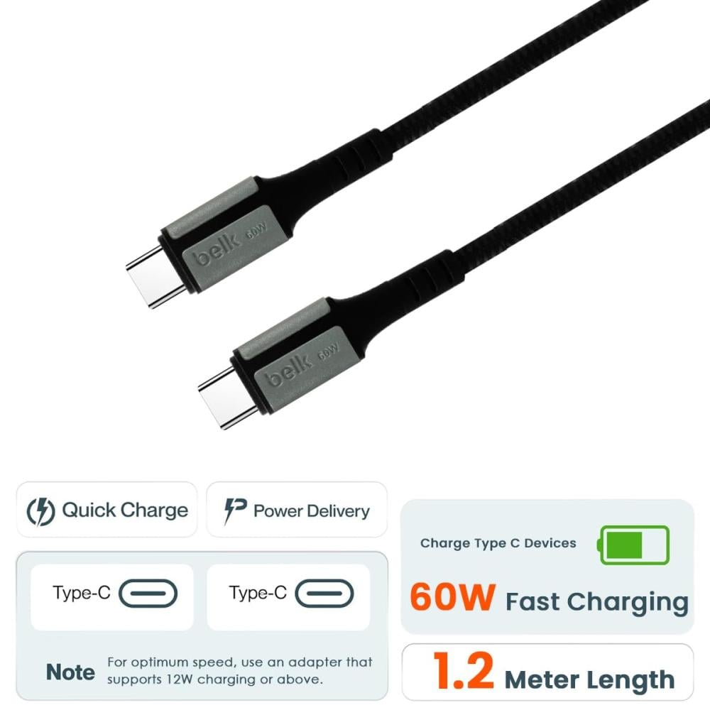 سلك Type-C إلى Type-C من Belk – قوة وأداء عالي