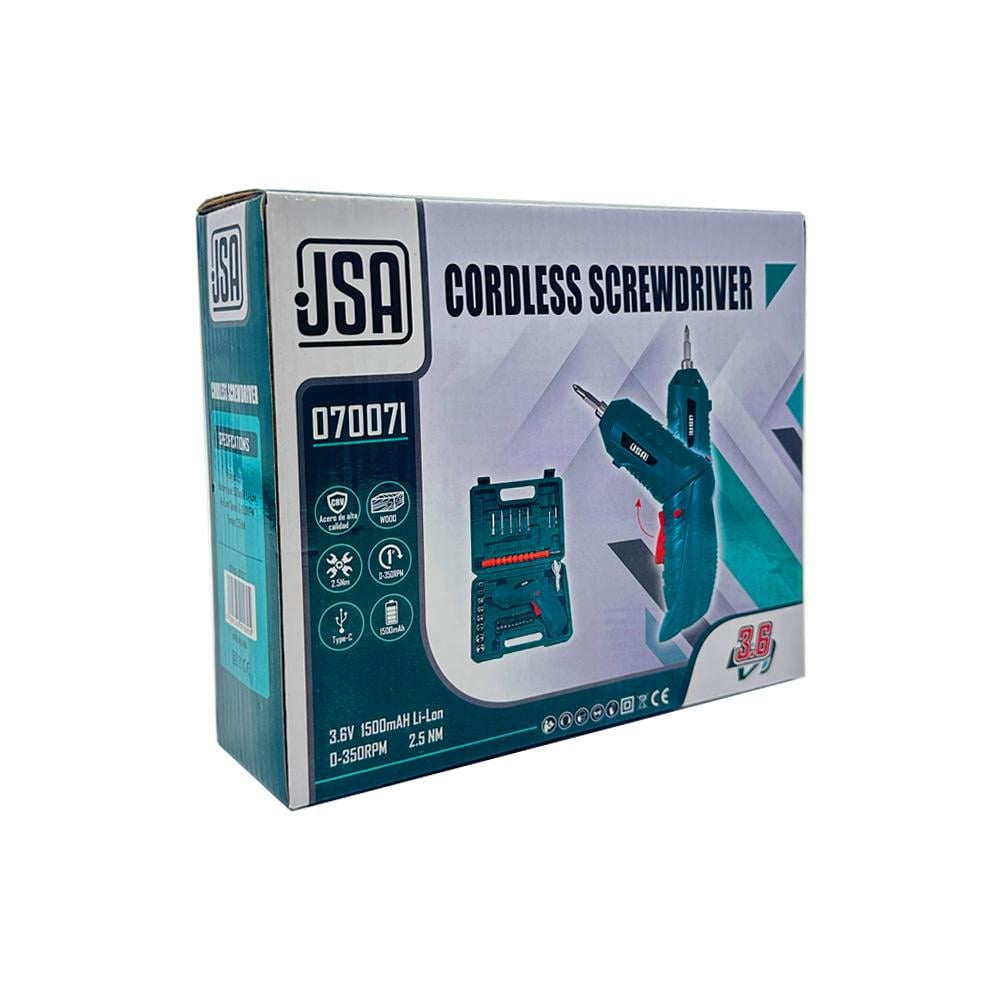 مفك JSA قابل للشحن مع طقم مقاسات متعدده