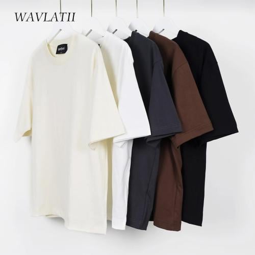 تي شيرت صيفي كبير الحجم من WAVLATII للنساء والرجال...
