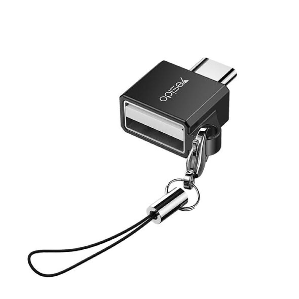 وصلة محول OTG (GS08) - من النوع C إلى USB، التوصيل والتشغيل، 480 ميجابت في الثانية - أسود