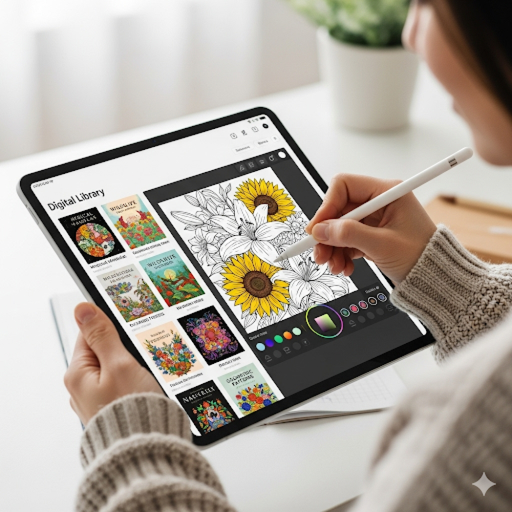 أفضل الكتب الرقمية لتلوين الزهور والنباتات