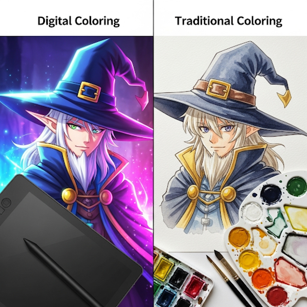 مزايا التلوين الرقمي مقارنة بالتلوين التقليدي