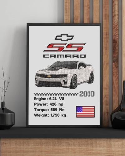لوحة Camaro ss مطرزة