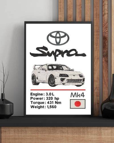 لوحة Toyota Supra MK4 مطرزة