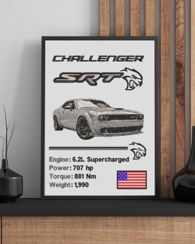لوحة Dodge Challenger مطرزة