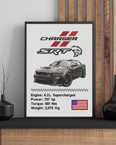 لوحة Dodge Charger مطرزة