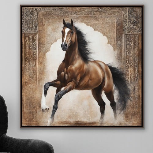 لوحة خيل عربي فخمة.