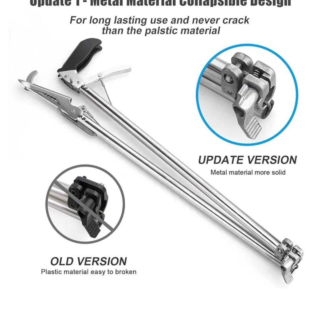 ملقط ثعبان شديد التحمل مقاس 47 انش، اداة التقاط ثعابين احترافية من الستانلس ستيل، اداة التعامل مع الزواحف ذات الفك العريض، 75 سم/29 انش