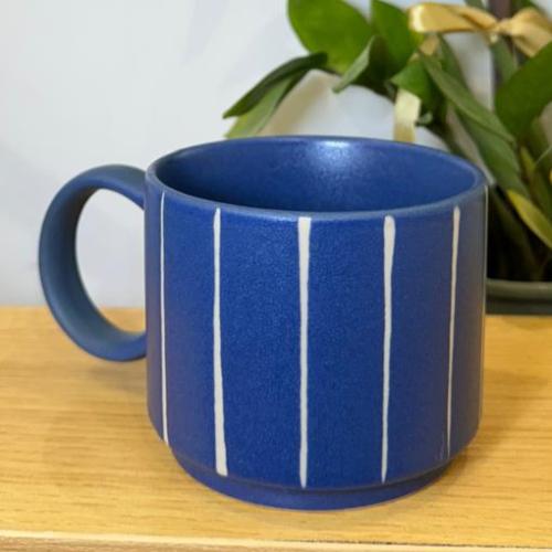 Blue with white stripes Cup