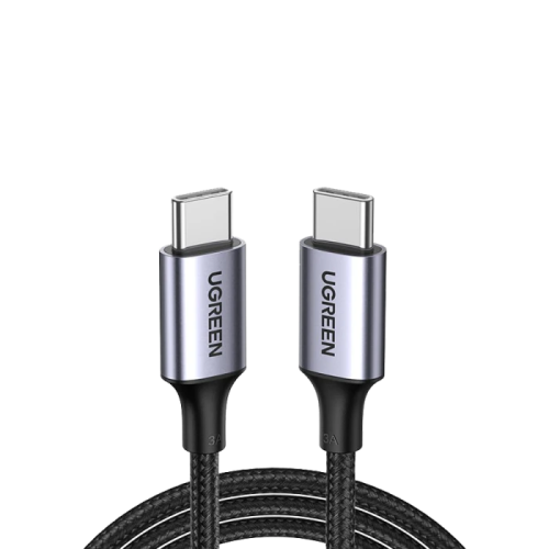 سلك شاحن يوجرين 60 واط قماش USB|C الى USB|C اسود