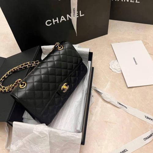 Chanel Classic Small Double Flap Bag in Black Quil...