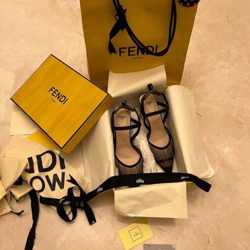 Fendi open heel clipper sandals