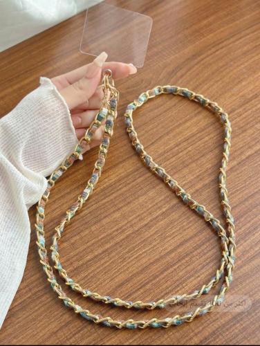 قطعة واحدة من سلسلة كروس جلدية ملونة ومعدنية