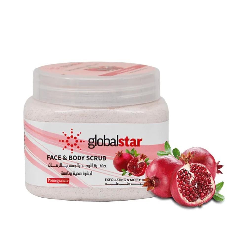 مقشر الوجه والجسم مستخلص من الرمان من جلوبال ستار - 500مل