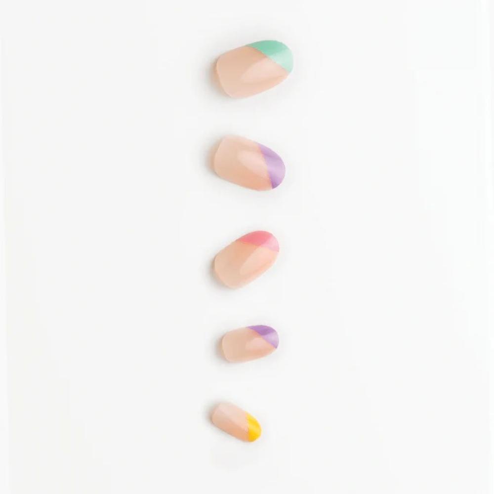 أظافر صناعية لصق ذاتي فرنسي ملون شكل بيضاوي (T2) من لوكا