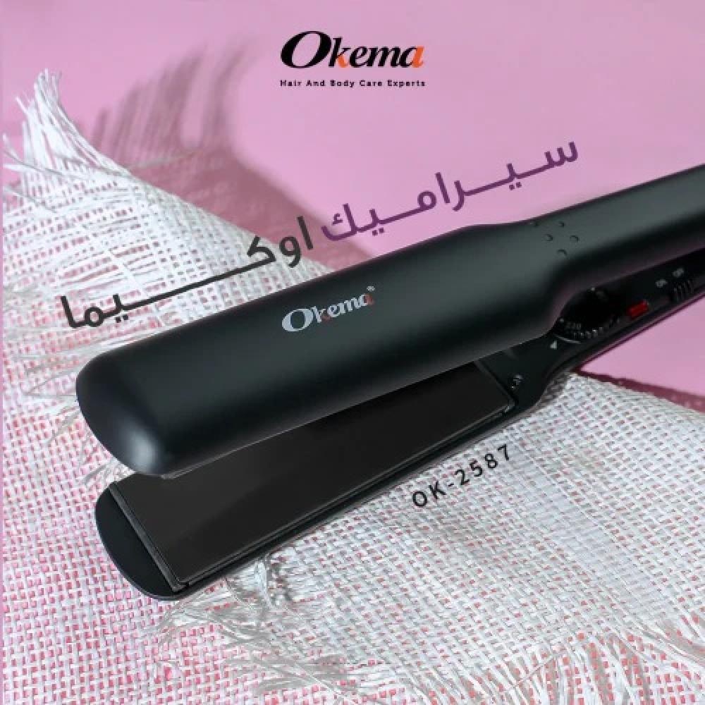 مكواة تمليس الشعر سيراميك من اوكيما - OK2587