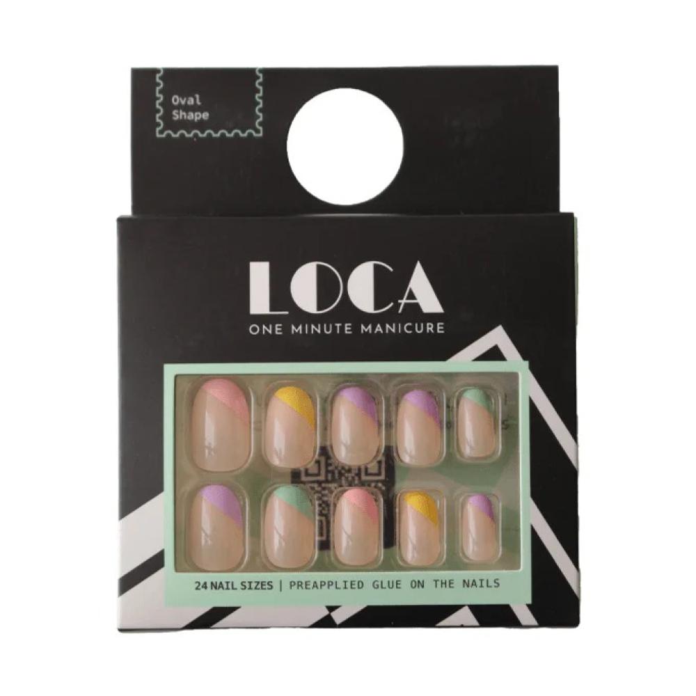 أظافر صناعية لصق ذاتي فرنسي ملون شكل بيضاوي (T2) من لوكا