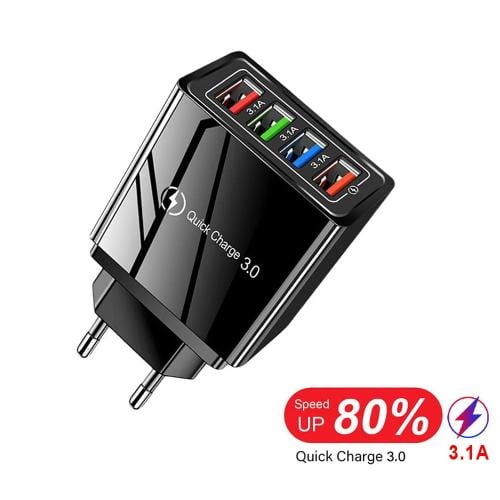 شاحن سريع QC3.0 برباعية منافذ USB