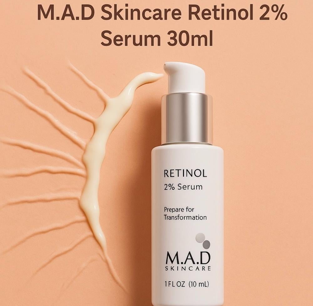 قاومي التجاعيد واستعيدي شباب بشرتك مع M.A.D Skincare Retinol 2% Serum 30ml