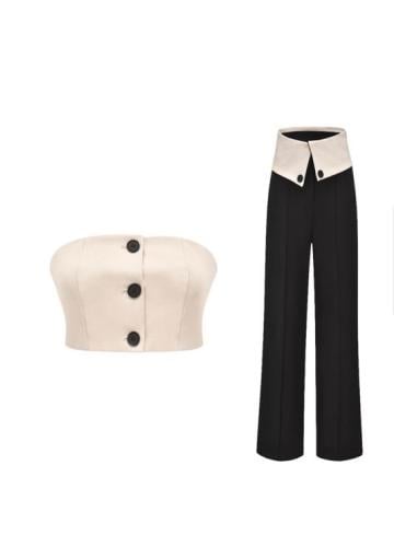 Crop top & trousers matching set