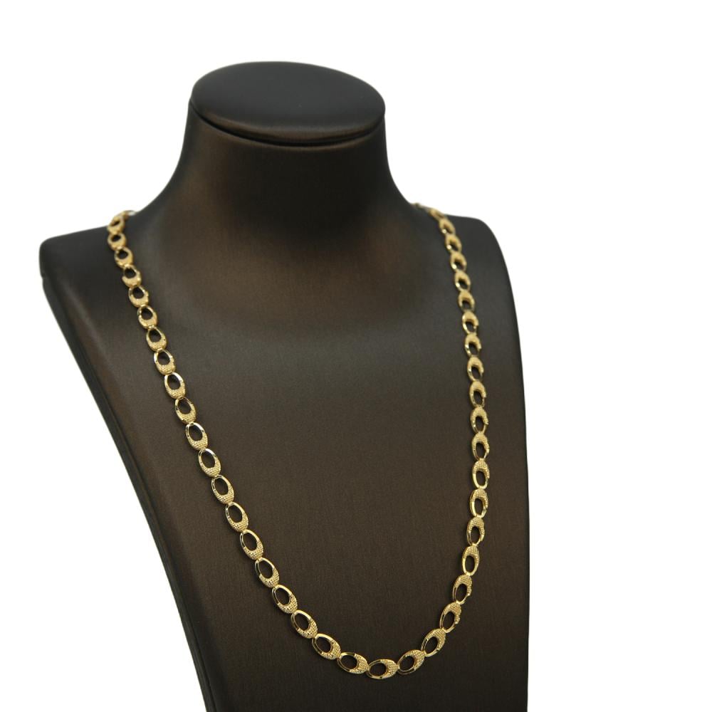 تفاصيل عقد ذهب عيار 21 بحلقات ناعمة ولمعان ذهبي راقي