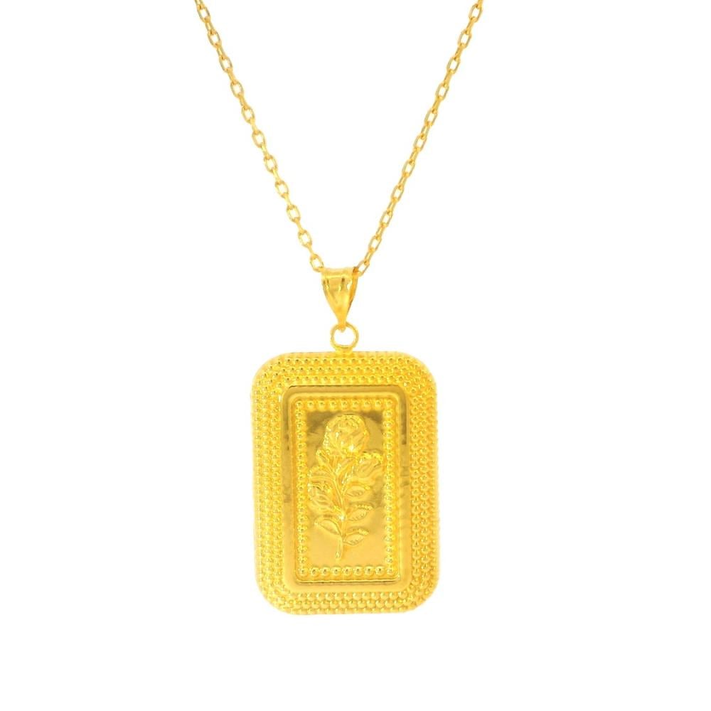 تعليقة ذهب عيار 21 نقش ورد فاخر بلمعة أنيقة من كوجك للذهب والمجوهرات