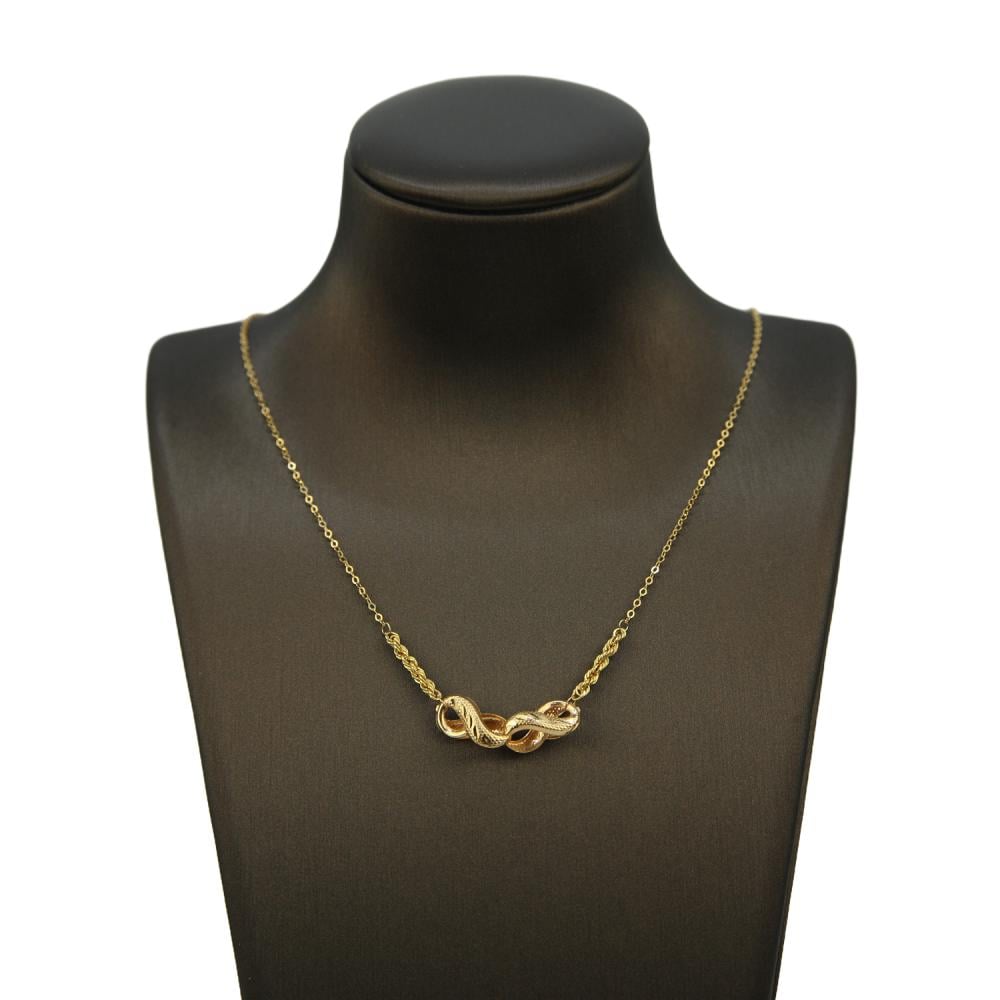 عقد ذهب عيار 21 بتعليقة متشابكة انيقة وسلسلة من كوجك للذهب والمجوهرات