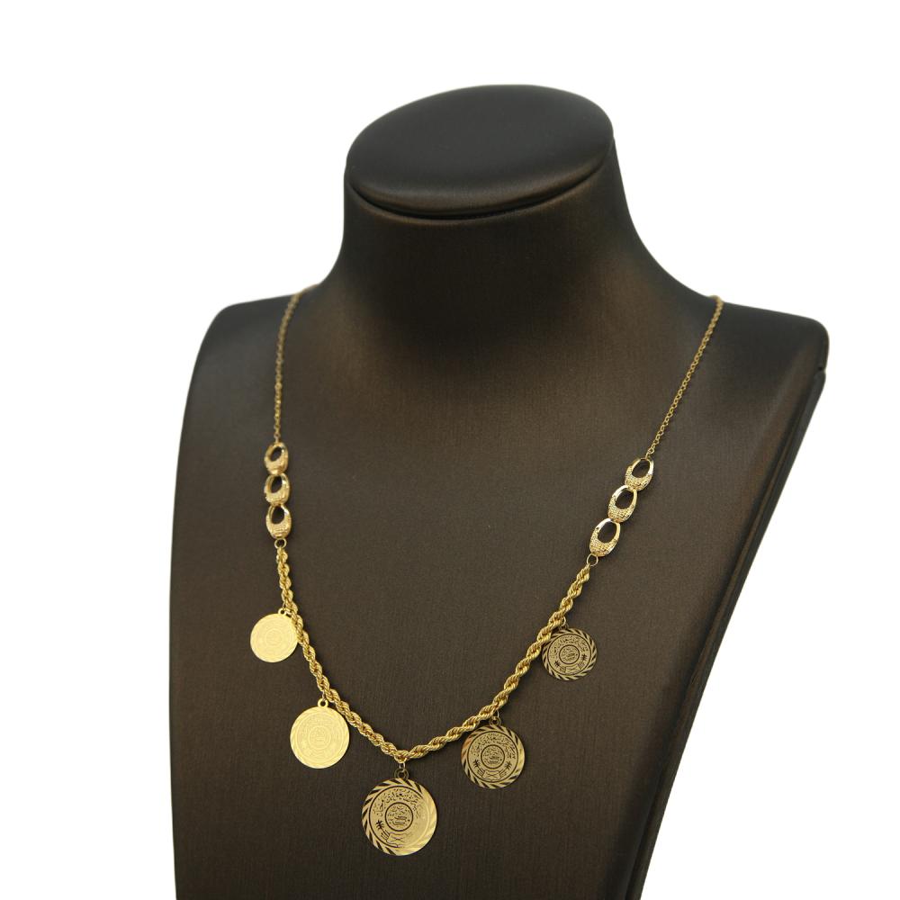 عقد ذهب عيار 21 نسائي تصميم أنيق كلاسيك من كوجك للذهب والمجوهرات