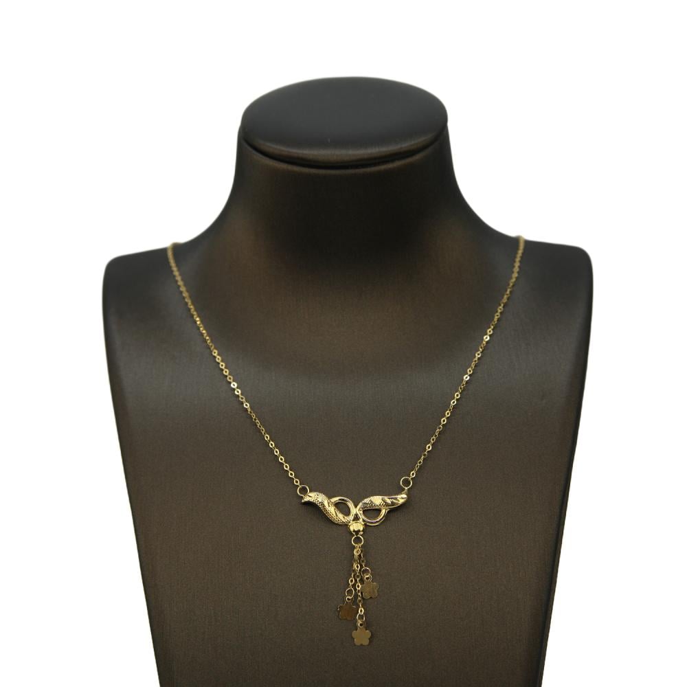 عقد ذهب عيار 21 بتعليقة زهر متدلية من كوجك للذههب والمجوهرات